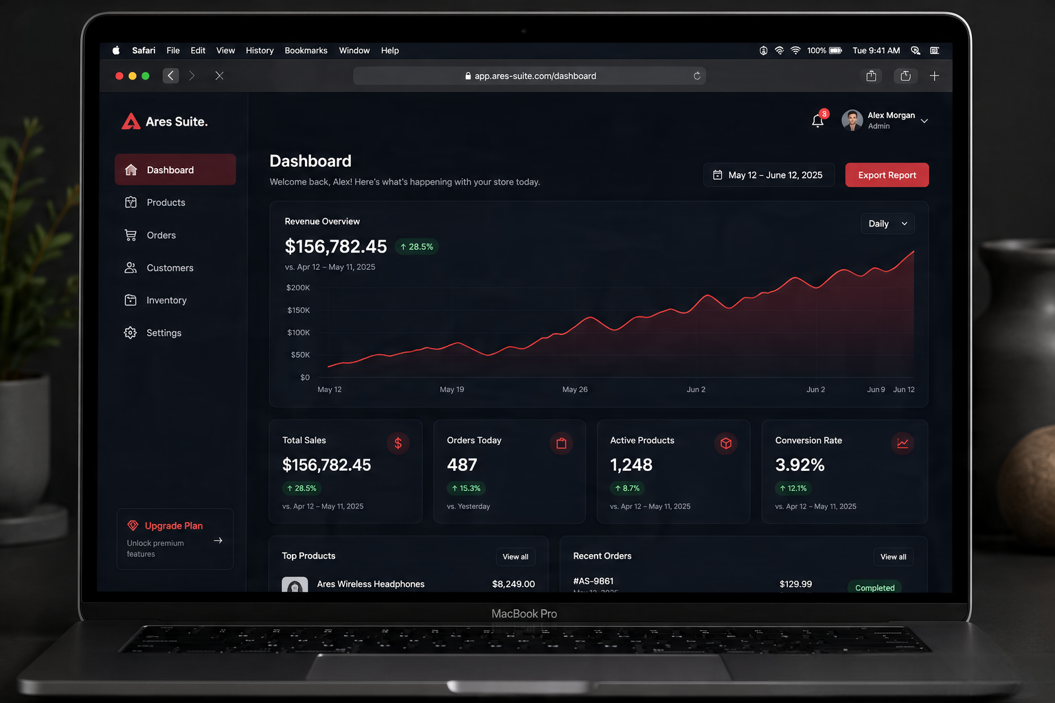 Mockup del proyecto Ares Suite